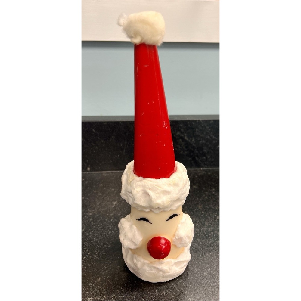 Vintage Halo Wax Santa Claus 🎅🏻 10 1/2"With Cotton Ball‎ Top Cone Shaped Japan